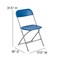 Emma and Oliver Set of 6 Stackable Folding Plastic Chairs - 650 LB Weight Capacity